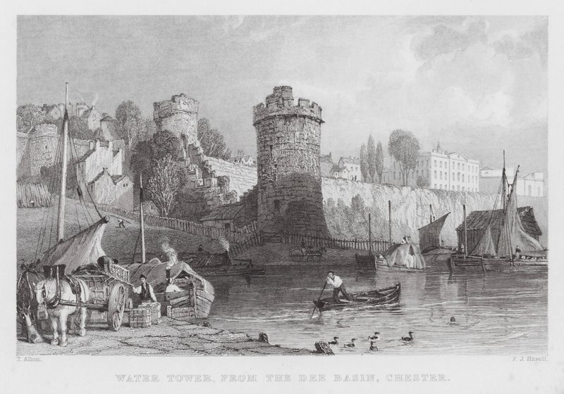 Water Tower, fra Dee Basin, Chester (gravering) af Thomas (after) Allom
