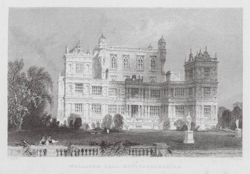 Wollaton Hall, Nottinghamshire (gravering) af Thomas (after) Allom