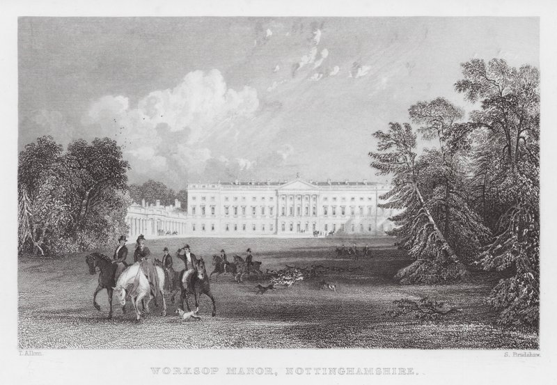 Worksop Manor, Nottinghamshire (gravering) af Thomas (after) Allom