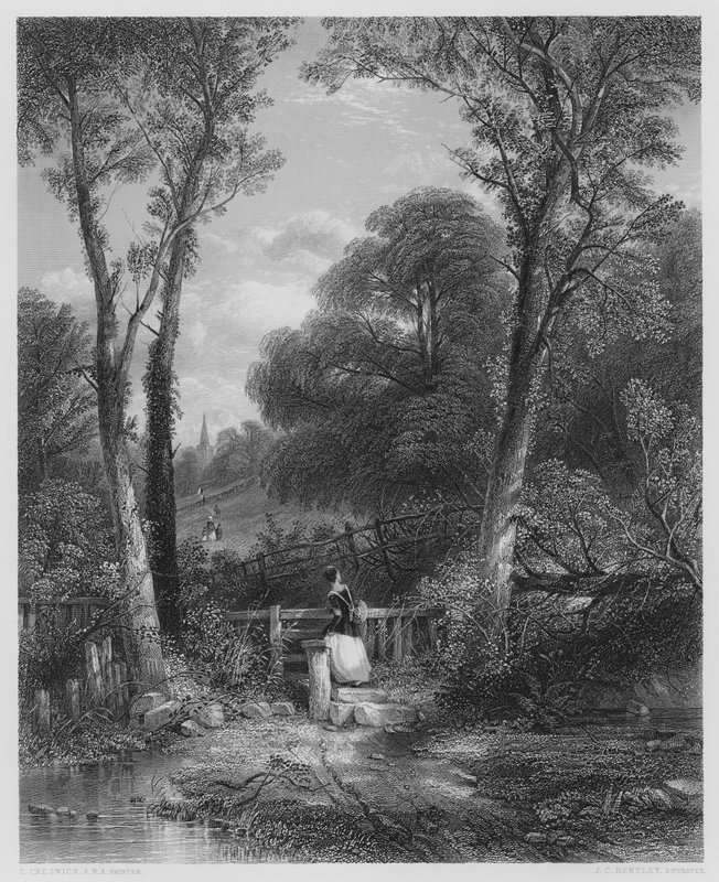 Vejen til kirken, fra billedet i Vernon Gallery (gravering) af Thomas (after) Creswick