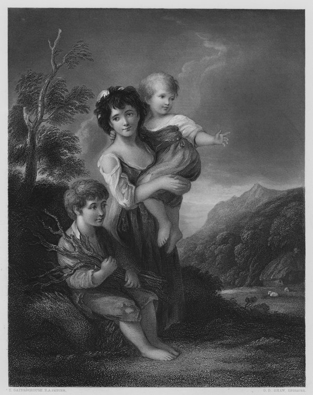 Cottage Children, fra billedet i Vernon Gallery (gravering) af Thomas (after) Gainsborough