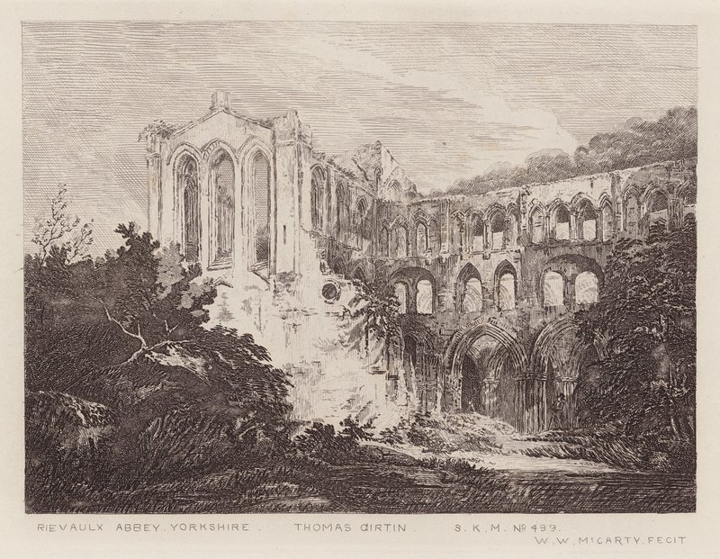 Rievaulx Abbey (gravering) af Thomas (after) Girtin