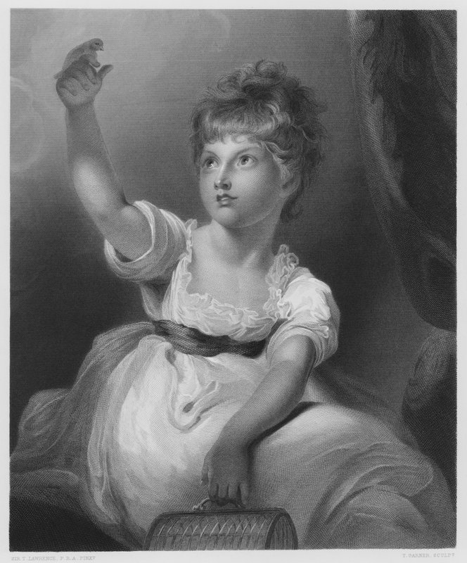 Prinsesse Charlotte, fra billedet i Den Kongelige Samling (stik) af Thomas (after) Lawrence