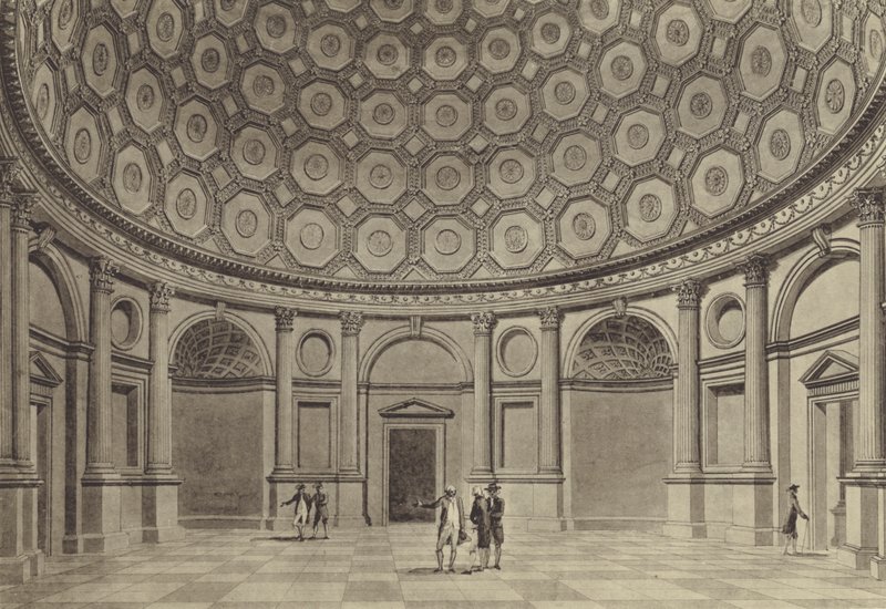 Brokers Exchange, Sir Robert Taylors Rotunda, Bank of England (litho) af Thomas (after) Malton
