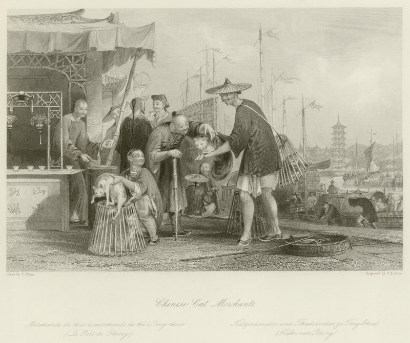 kinesiske kattehandlere af Thomas Allom