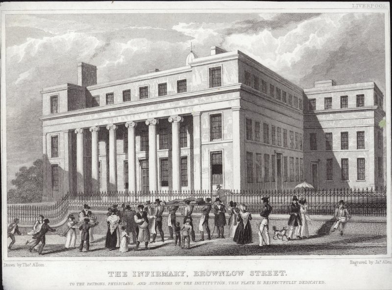 Liverpool Infirmary, Brownlow Street af Thomas Allom