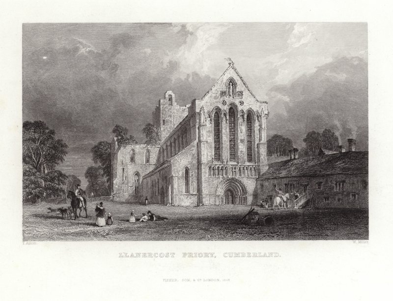Lanercost Priory i Cumberland af Thomas Allom