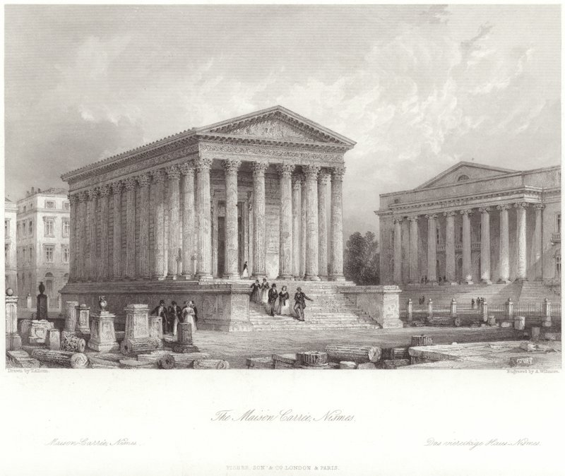 Hus Carree i Nimes af Thomas Allom