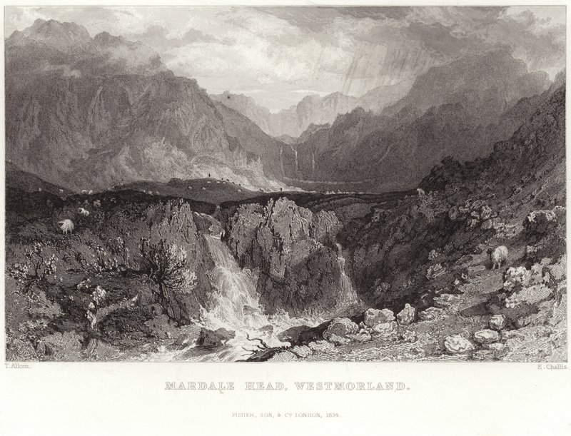 Mardale Head i Westmorland af Thomas Allom