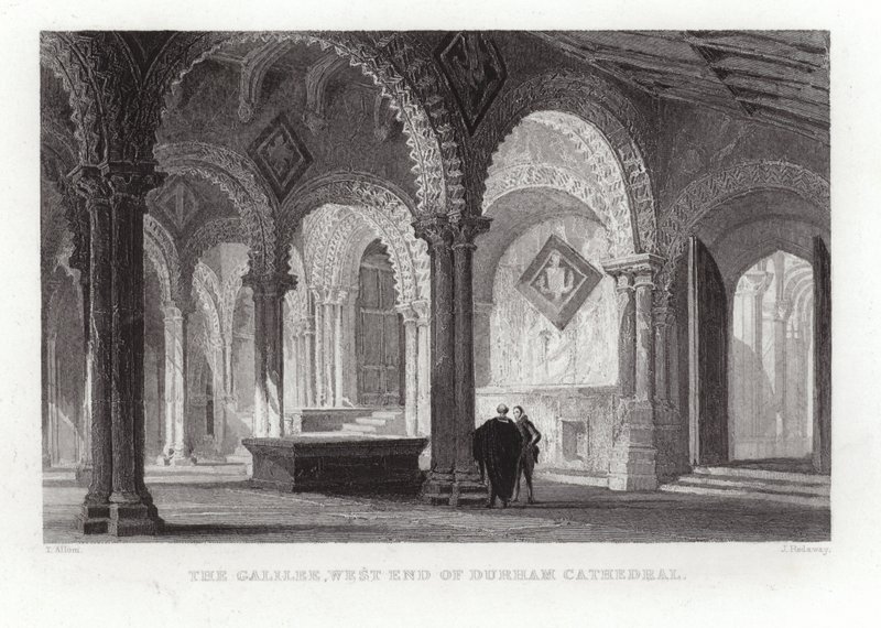 Galilæa i den vestlige ende af Durham Cathedral af Thomas Allom