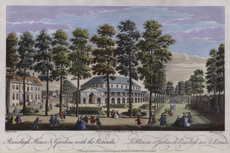 Ranelagh House and Gardens with the Rotunda, London, 1745 af Thomas Bowles