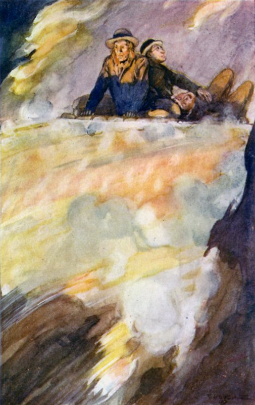 Illustration til A Journey to the Center of the Earth af Jules Verne (farve litho) af Thomas Cantrell Dugdale