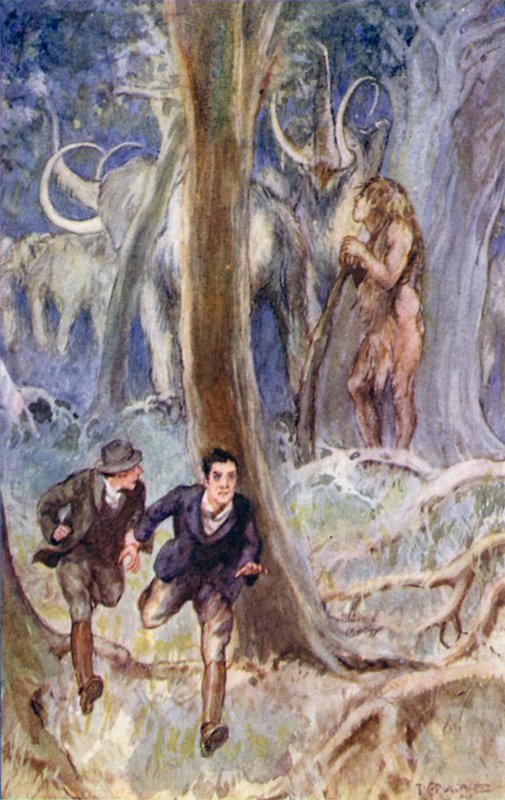 Illustration til A Journey to the Center of the Earth af Jules Verne (farve litho) af Thomas Cantrell Dugdale
