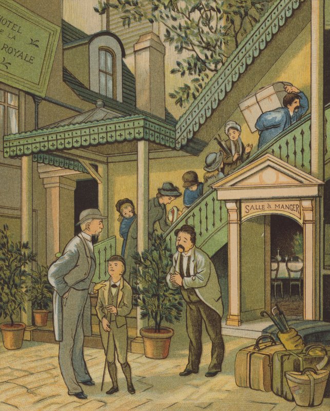 Caen: hotellet (farve litho) af Thomas Crane