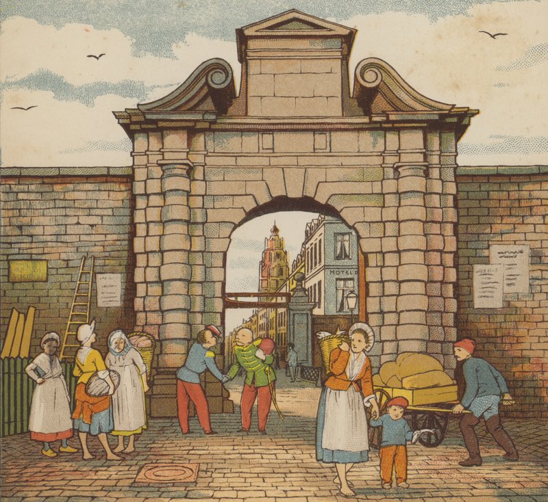 Calais: vandporten (farve litho) af Thomas Crane
