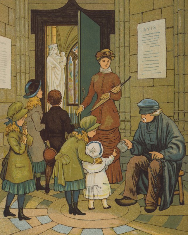 Rouen: Blind Pierre (farve litho) af Thomas Crane