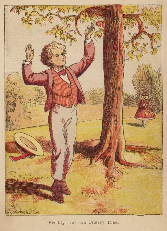 Freddy og kirsebærtræet (koloreret gravering) af Thomas Dalziel