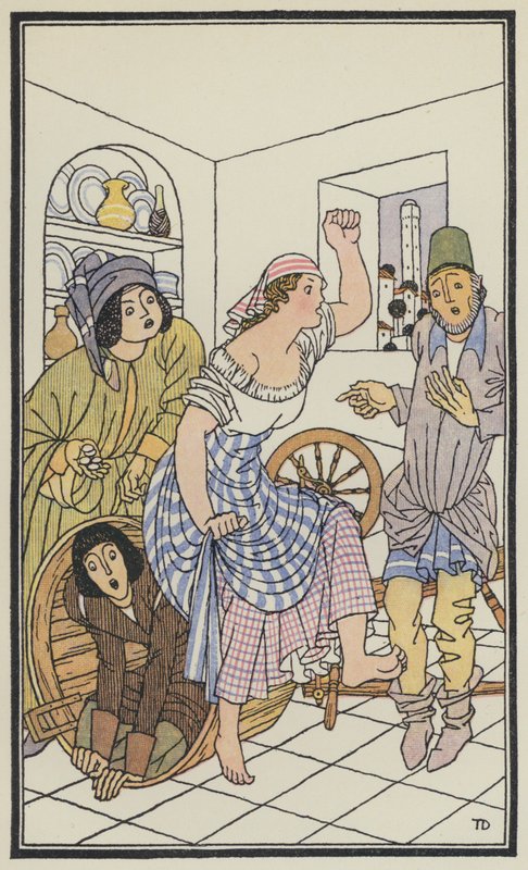 Illustration til Boccaccios Dekameron (farvelitografi) af Thomas Derrick
