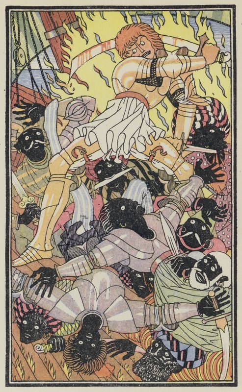 Illustration til Boccaccios Dekameron (farvelitografi) af Thomas Derrick