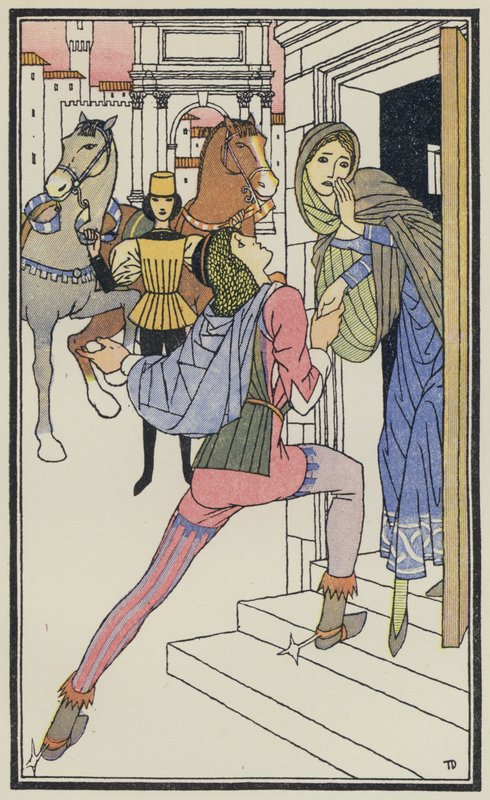 Illustration til Boccaccios Dekameron (farvelitografi) af Thomas Derrick