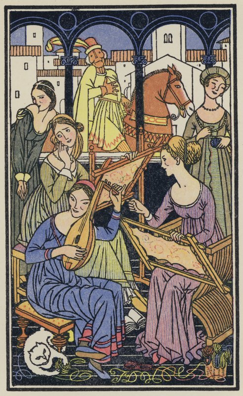 Illustration til Boccaccios Dekameron (farvelitografi) af Thomas Derrick