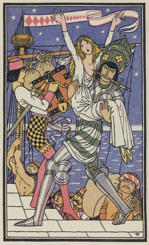Illustration til Boccaccios Dekameron (farvelitografi) af Thomas Derrick