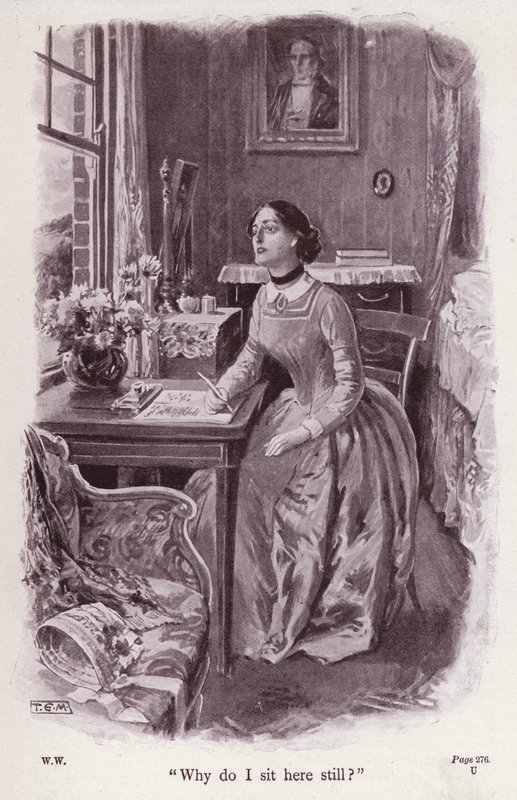 Illustration til The Woman In White af Wilkie Collins (litho) af Thomas Eyre Macklin