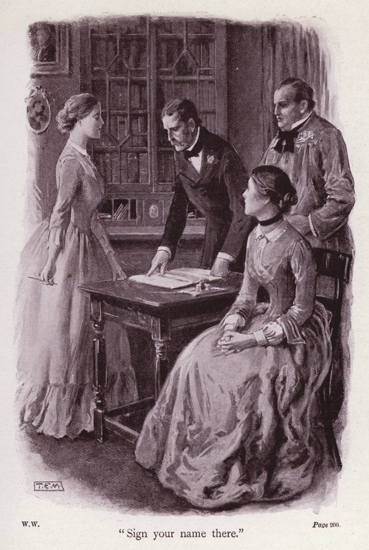 Illustration til The Woman In White af Wilkie Collins (litho) af Thomas Eyre Macklin