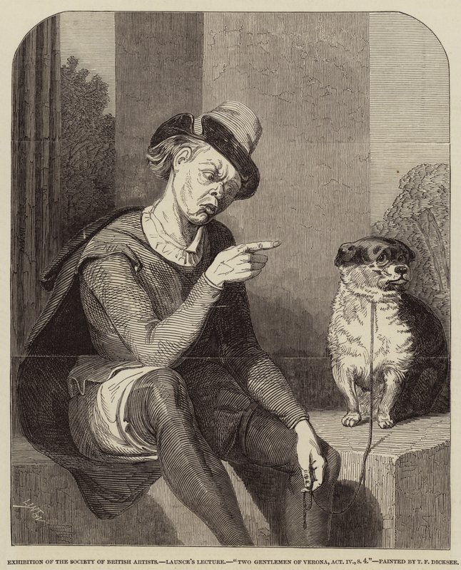 Launces foredrag, Two Gentlemen of Verona, akt IV, scene 4 af Thomas Francis Dicksee