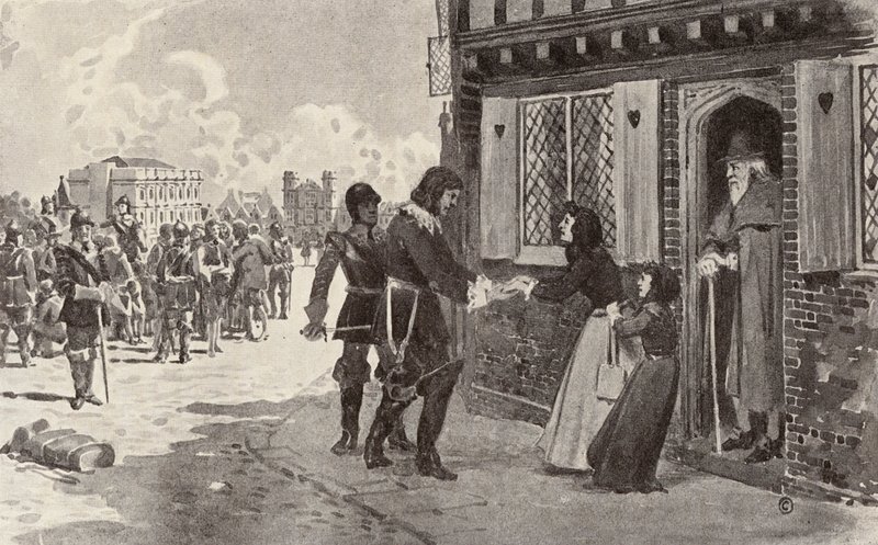 Sir Richard Fanshawe som fange ved Charing Cross (litografi) af Thomas Hamilton Crawford