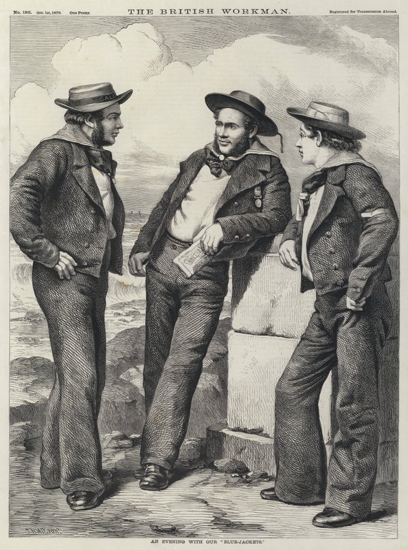 En aften med vores "blå jakker" (gravering) af Thomas Harrington (after) Wilson