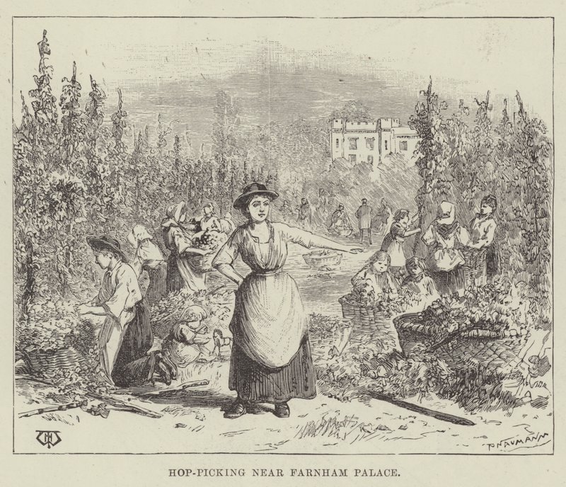 Hopplukning nær Farnham Palace af Thomas Harrington Wilson