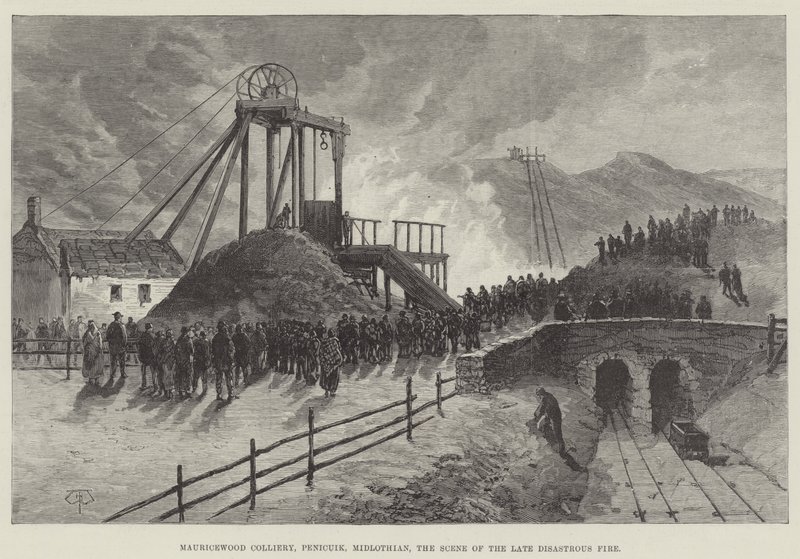 Mauricewood Colliery, Penicuik, Midlothian, scenen for den sene katastrofale brand af Thomas Harrington Wilson