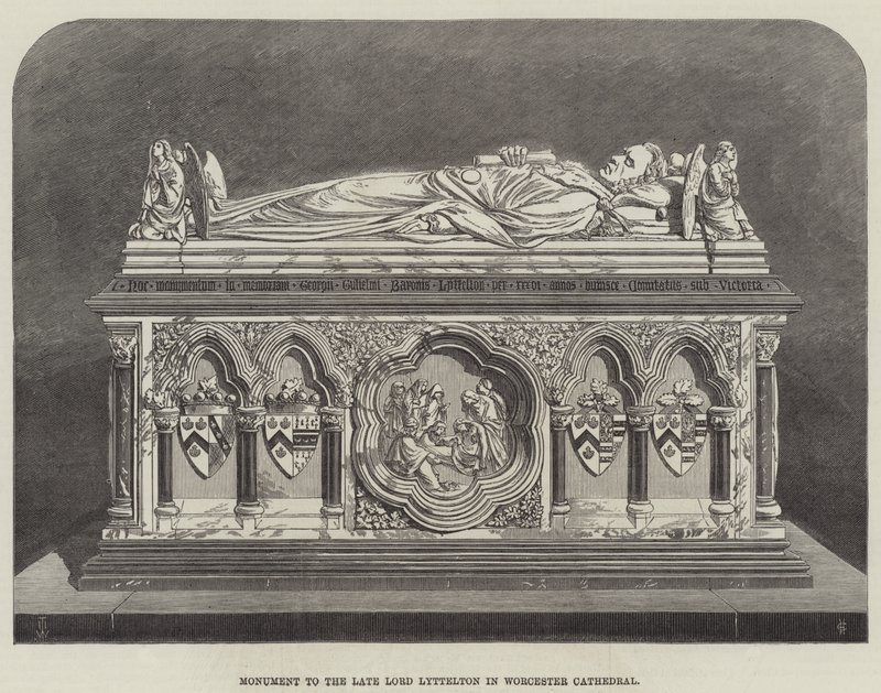 Monument for den afdøde Lord Lyttelton i Worcester Cathedral af Thomas Harrington Wilson