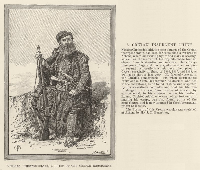 Nicolas Christodoulaki, chef for de kretensiske oprørere af Thomas Harrington Wilson