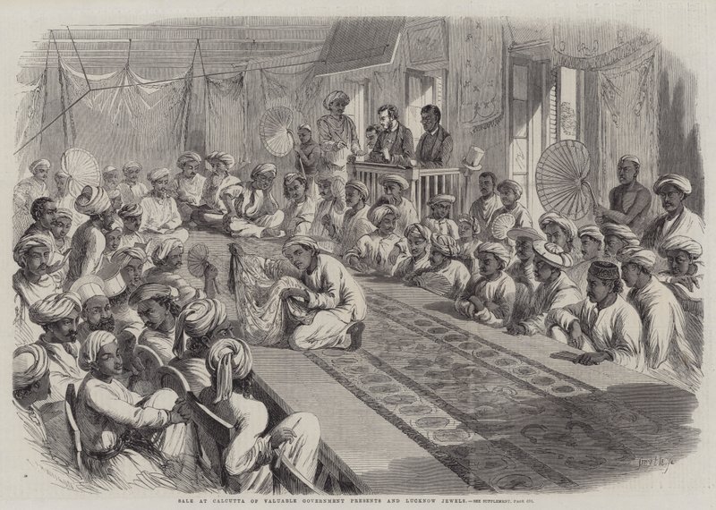 Salg i Calcutta af værdifulde regeringsgaver og Lucknow-juveler af Thomas Harrington Wilson