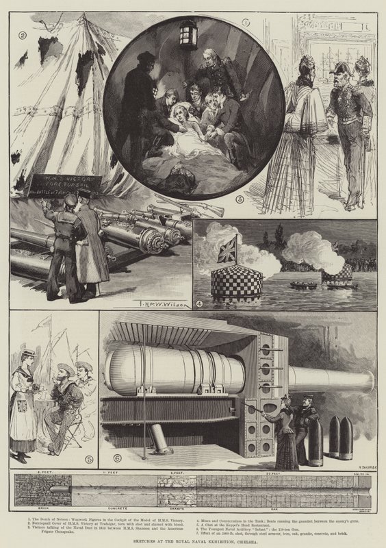 Skitser på Royal Naval Exhibition, Chelsea af Thomas Harrington Wilson