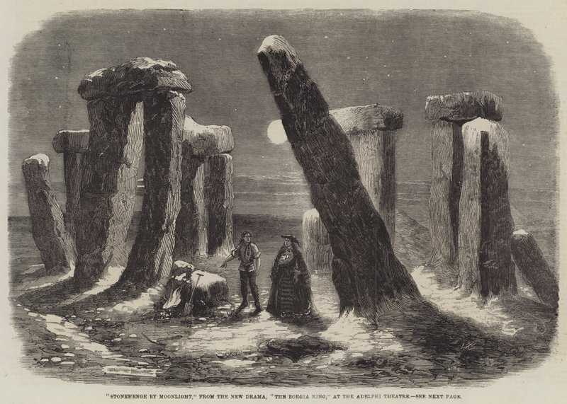 Stonehenge by Moonlight, fra The New Drama, The Borgia Ring, på Adelphi Theatre af Thomas Harrington Wilson