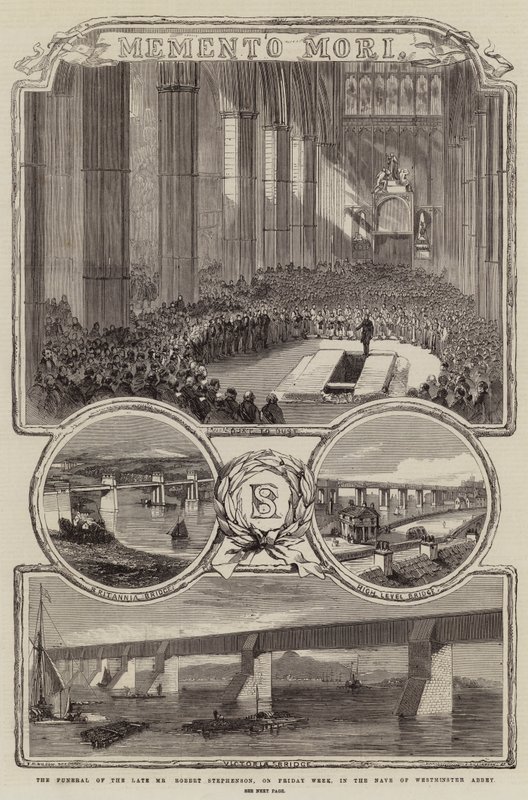 Begravelsen af afdøde Robert Stephenson, fredag i ugen, i Westminster Abbey