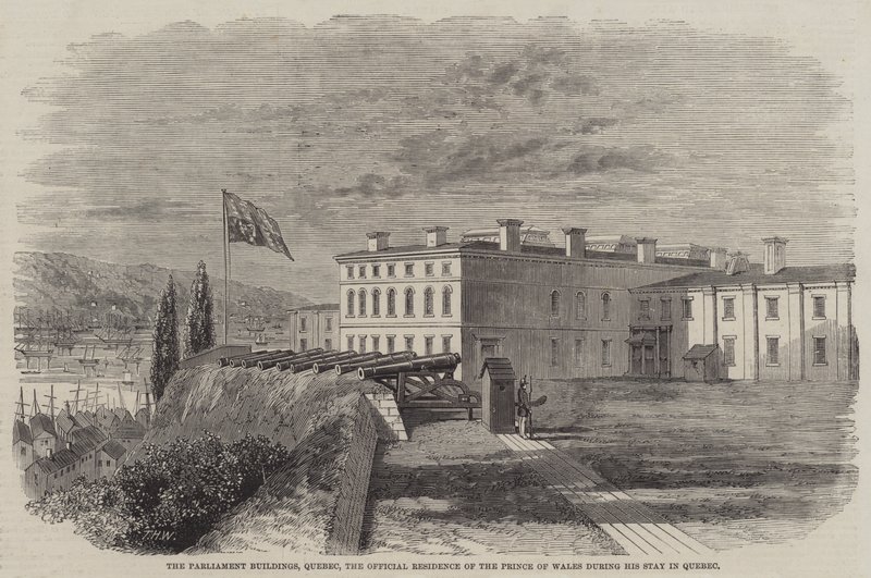 Parlamentsbygningerne, Quebec, den officielle residens for prinsen af Wales under hans ophold i Quebec af Thomas Harrington Wilson