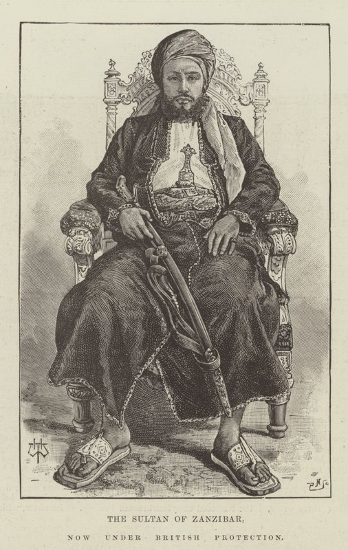 Sultanen af Zanzibar, nu under britisk beskyttelse af Thomas Harrington Wilson