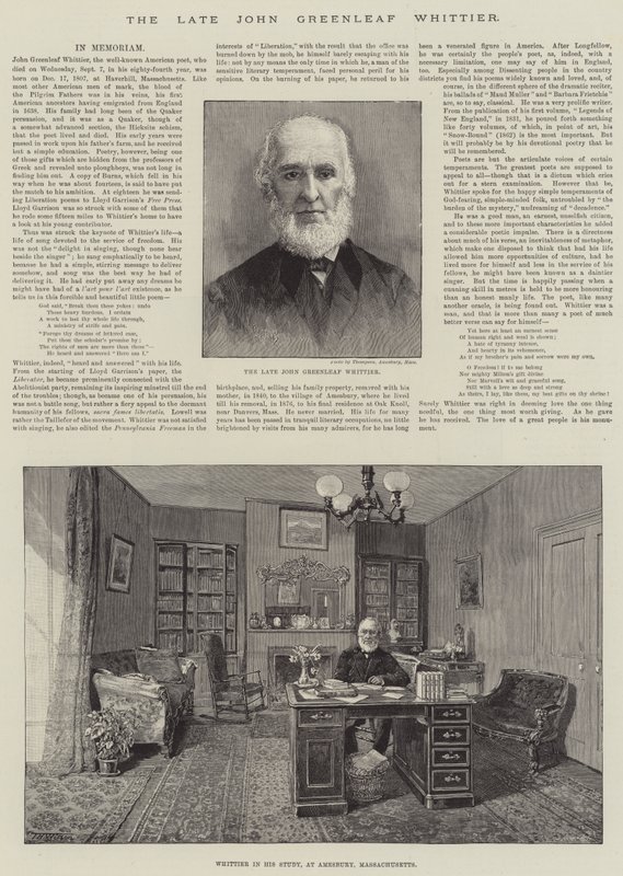Den afdøde John Greenleaf Whittier af Thomas Harrington Wilson
