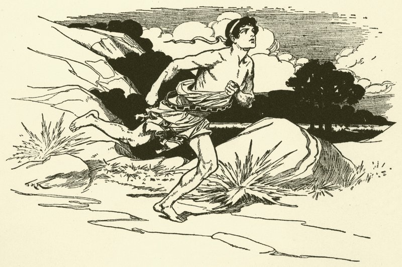 Bringer nyheder fra Marathon (gravering) af Thomas Heath Robinson