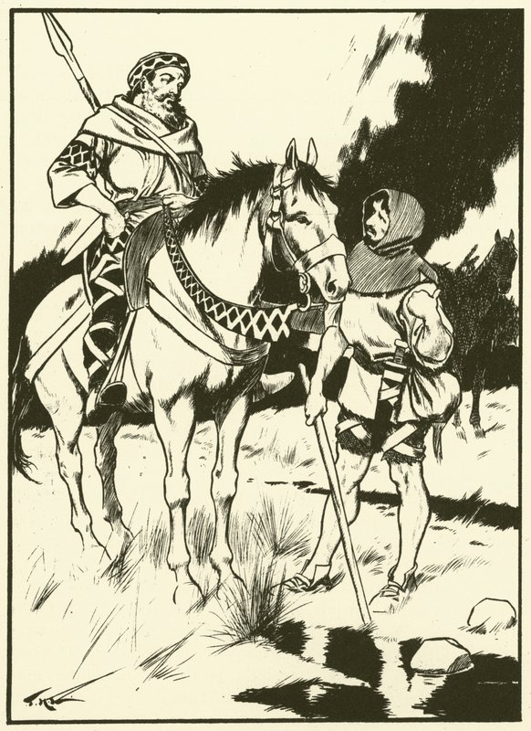 Karl den Store og kulbrænderen (kobberstik) af Thomas Heath Robinson