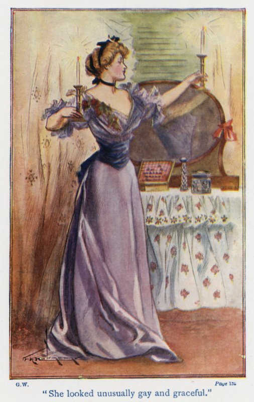 Illustration til Good Wives af Louisa M Alcott (farvelitografi) af Thomas Heath Robinson