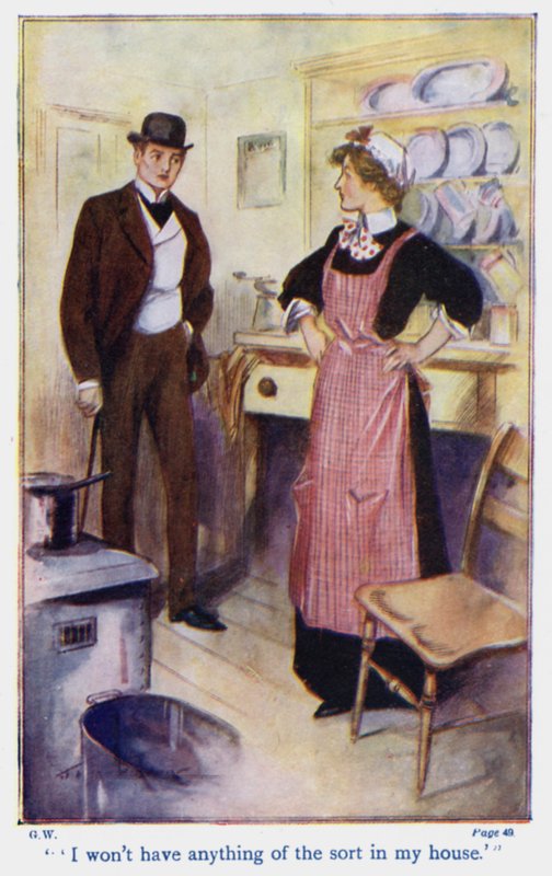 Illustration til Good Wives af Louisa M Alcott (farvelitografi) af Thomas Heath Robinson