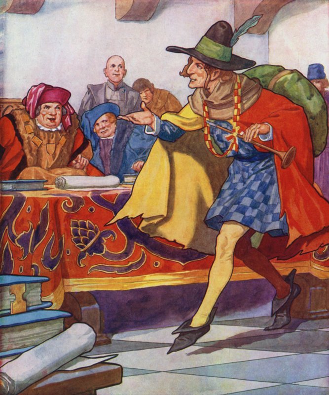 Illustration til Rottefængeren fra Hameln (farvelitografi) af Thomas Heath Robinson