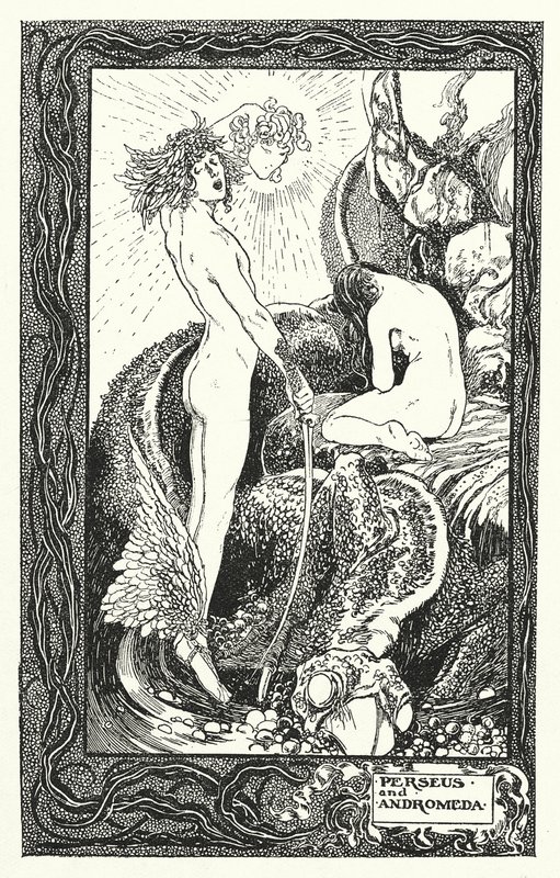 Perseus og Andromeda (litografi) af Thomas Heath Robinson