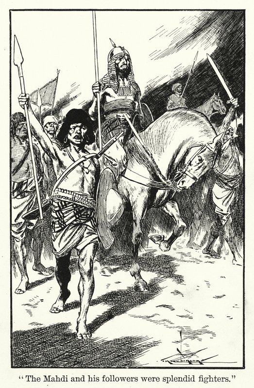 "Mahdi og hans tilhængere var fantastiske krigere" (litografi) af Thomas Heath Robinson