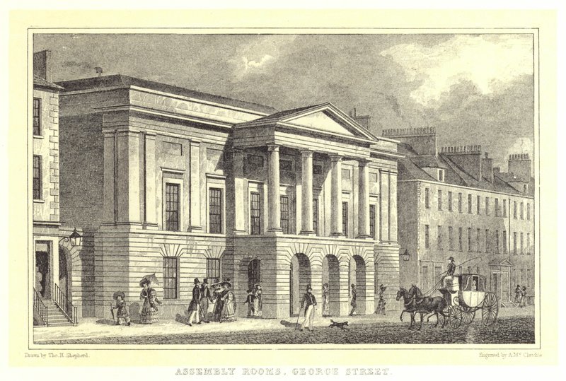 Forsamlingslokaler, George Street (gravering) af Thomas Hosmer (after) Shepherd